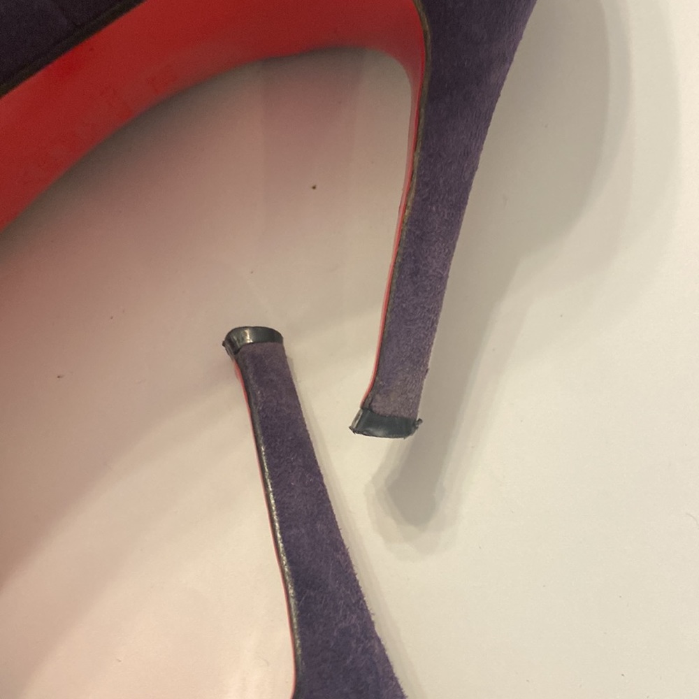 Christian Louboutin Suede Purple Pumps size 37 1/2